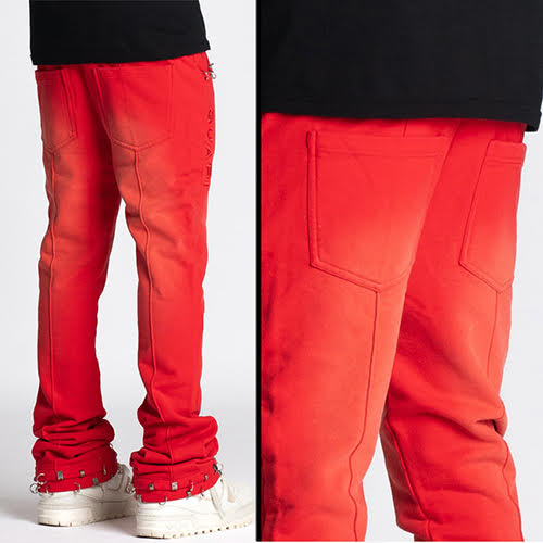 GUAPI CRIMSON RED PIERCING SWEAT PANTS