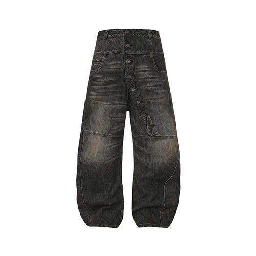 DND4DES LONG BREASTED WASHED DENIM BLACK