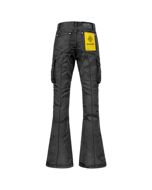 GUAPI OBSIDIAN BLACK WAXED CARGO DENIM
