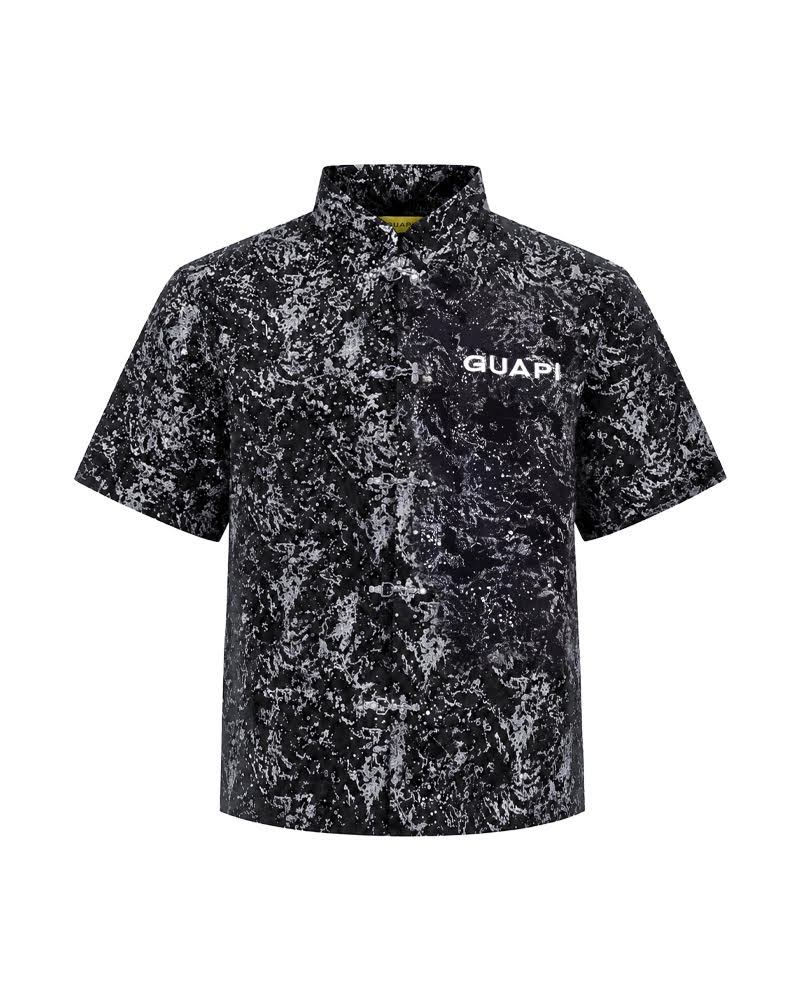 GUAPI OBSIDIAN BLACK LASER VELVET SHIRT