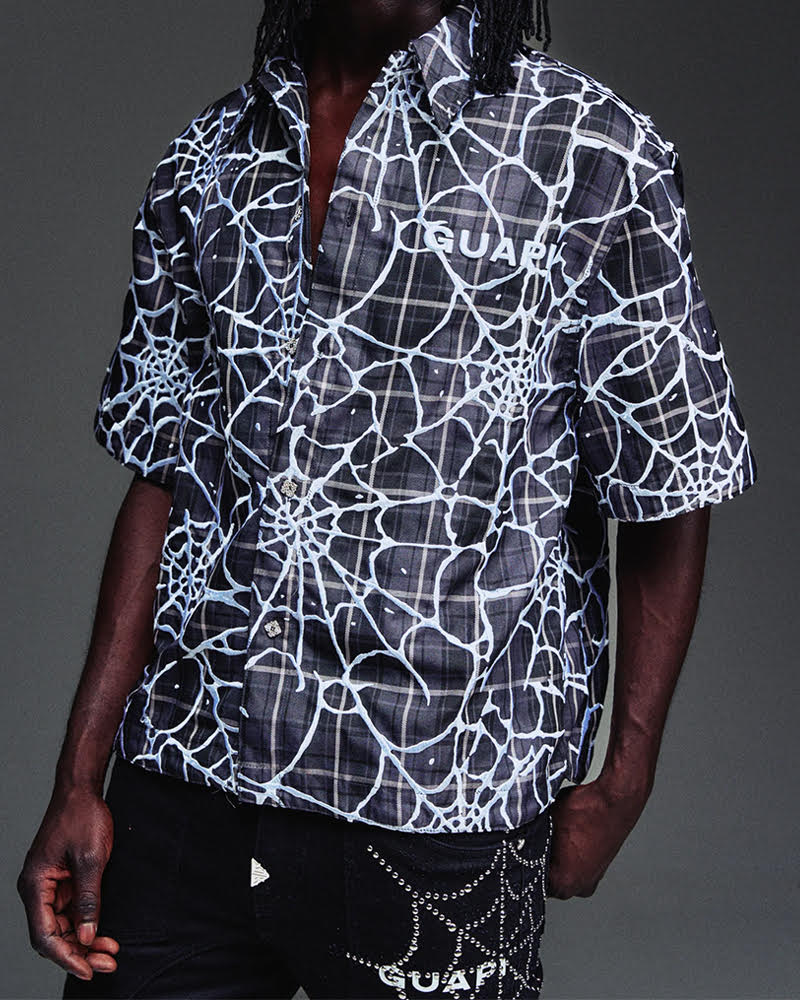 GUAPI SHADOW WEB PLAID SHIRT