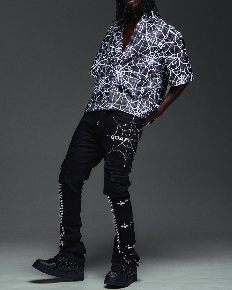 GUAPI SHADOW WEB PLAID SHIRT