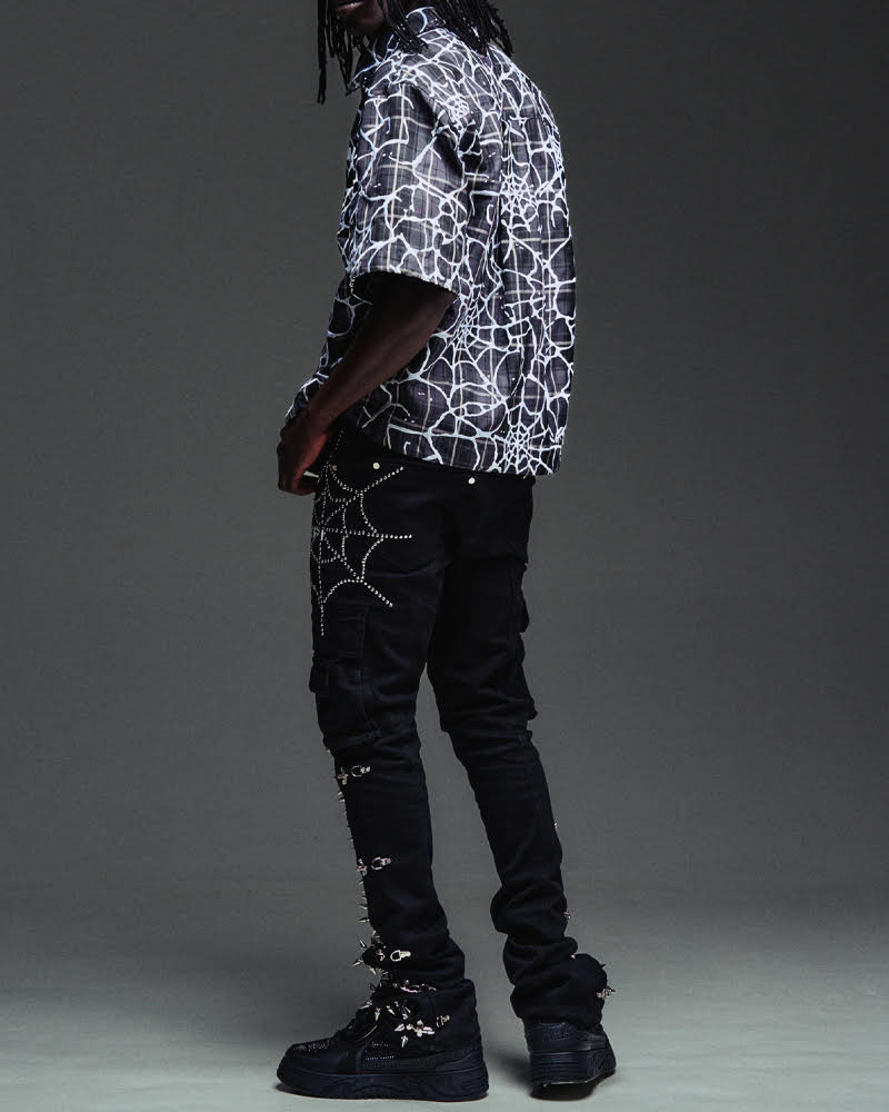 GUAPI SHADOW WEB PLAID SHIRT