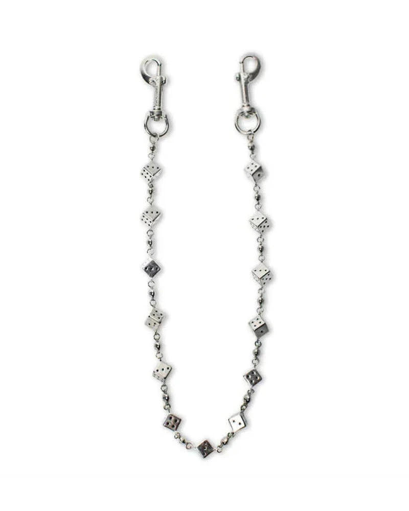 Starchain World SILVER DICE WALLET CHAIN - NO STONES
