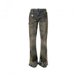 VALABASAS ION LT DIRT VINTAGE WASH WAXED STACKED JEAN