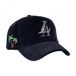 REFERENCE PARADISE LA CRYSTALS SNAPBACK CAP BLACK VELOUR