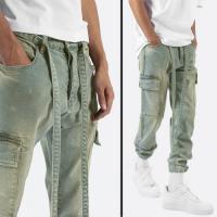 mnml  DENIM CARGO PANTS - BLUE