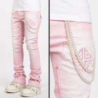 GUAPI VELVET PINK CARPENTER STACKED DENIM