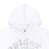 SP5DER WHITE RHINESTONE HOODIE