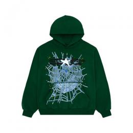 SP5DER HUNTER GREEN WEB HOODIE
