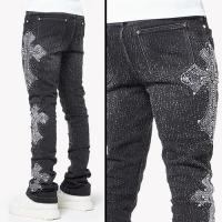 GUAPI VINTAGE BLACK DISTRESSED CROSS DENIM
