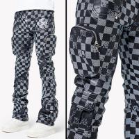 GUAPI OBSIDIAN BLACK CHECKERBOARD LEATHER PANT
