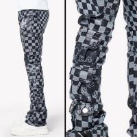 GUAPI OBSIDIAN BLACK CHECKERBOARD LEATHER PANT