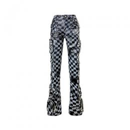 GUAPI OBSIDIAN BLACK CHECKERBOARD LEATHER PANT
