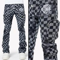 GUAPI OBSIDIAN BLACK CHECKERBOARD LEATHER PANT
