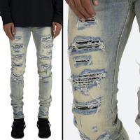 mnml X165 PAISLEY STRETCH SKINNY DENIM - BLUE/BLACK