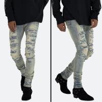 mnml X165 PAISLEY STRETCH SKINNY DENIM - BLUE/BLACK