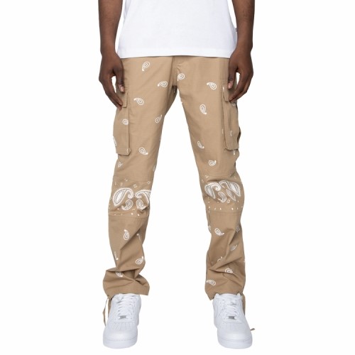 EPTM BANDANA PRINT CARGO PANTS - KHAKI | KingStar