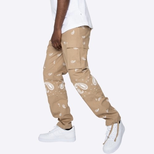 EPTM BANDANA PRINT CARGO PANTS - KHAKI | KingStar