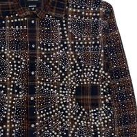 KINDRED RHINESTONE & PEARL FLANNEL SHIRTS BROWN