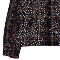 KINDRED RHINESTONE & PEARL FLANNEL SHIRTS BROWN