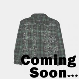 KINDRED RHINESTONE & PEARL FLANNEL SHIRTS GREEN