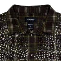 KINDRED RHINESTONE & PEARL FLANNEL SHIRTS OLIVE