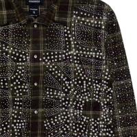 KINDRED RHINESTONE & PEARL FLANNEL SHIRTS OLIVE