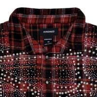 KINDRED RHINESTONE & PEARL FLANNEL SHIRTS RED