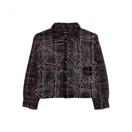KINDRED RHINESTONE & PEARL FLANNEL SHIRTS BROWN