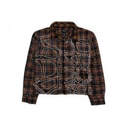 KINDRED RHINESTONE & PEARL FLANNEL SHIRTS CAMEL