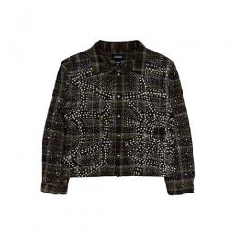 KINDRED RHINESTONE & PEARL FLANNEL SHIRTS OLIVE