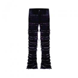 mnml X597 PANELED SKINNY STACKED DENIM - BLACK