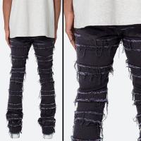 mnml X597 PANELED SKINNY STACKED DENIM - BLACK