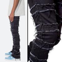 mnml X597 PANELED SKINNY STACKED DENIM - BLACK