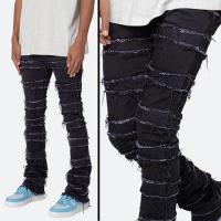 mnml X597 PANELED SKINNY STACKED DENIM - BLACK