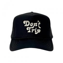 Free & Easy DON'T TRIP EMBROIDERED TRUCKER CAP - BLACK