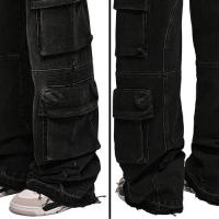 REPUTATION STUDIOS BAGGY CARGO DENIM - BLACK