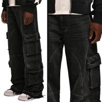 REPUTATION STUDIOS BAGGY CARGO DENIM - BLACK