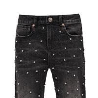 REPUTATION STUDIOS RHINESTONE FLARE DENIM - BLACK