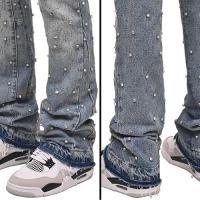 REPUTATION STUDIOS RHINESTONE FLARE DENIM - LIGHT STONE