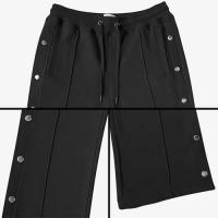 EPTM FRENCH TERRY SNAP FLARED PANTS - BLACK