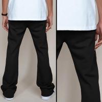 EPTM FRENCH TERRY SNAP FLARED PANTS - BLACK