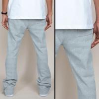 EPTM FRENCH TERRY SNAP FLARED PANTS - HEATHER GREY