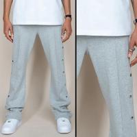 EPTM FRENCH TERRY SNAP FLARED PANTS - HEATHER GREY