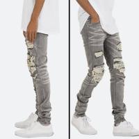 mnml X284 MOTO SKINNY DENIM - GREY/BLUE