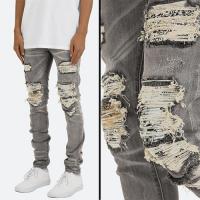 mnml X284 MOTO SKINNY DENIM - GREY/BLUE