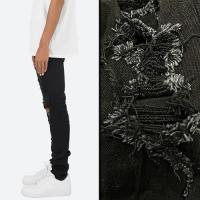 mnml X201 RHINESTONE SKINNY DENIM - BLACK