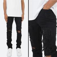 mnml X201 RHINESTONE SKINNY DENIM - BLACK