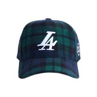 REFERENCE PARADISE LA (PLAID CHAINSTITCH) STRAPBACK CAP BLUE/GREEN